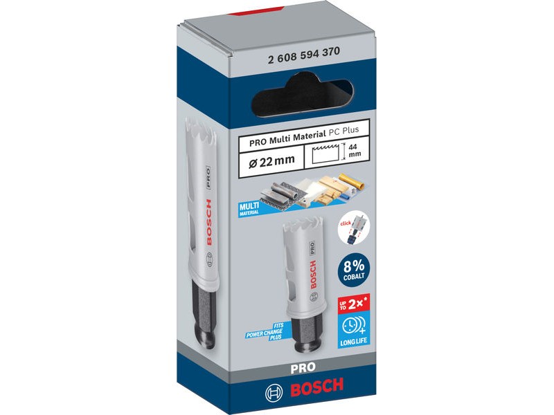 Žaga za izrezovanje lukenj PRO Multi Material PC Plus, 22mm, 2608594370